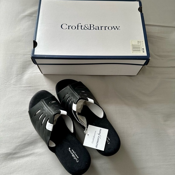 NWT Croft & Barrow Women's Black Heeled Sandals Size 7.5 - Picture 2 of 11